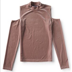 Velvet Long Sleeve Cold Shoulder